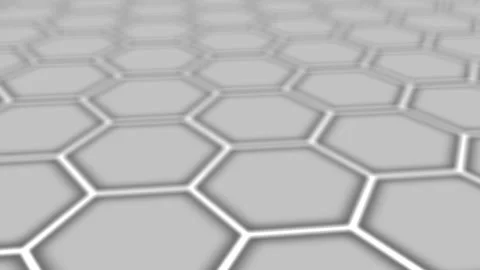 Glowing Silver 3D Honeycomb Hexagon Floor Moving 4K Loop Vídeo Stock 335623467