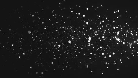 Glowing silver bokeh particles overlay on black background Stock Illustration
