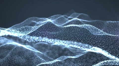 Glowing silver wave of particles on a uniform background Stock Footage 308101959