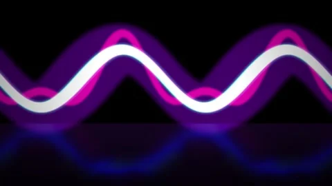 Glowing sine wave lines ripple in a seamless loop Stock-Footage 343324679