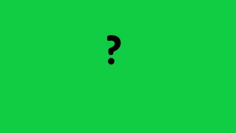 A glowing single question mark icon on a green screen. Stock Footage 299045518