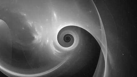 Glowing singularity in space abstract black and white effect Stock Illustration