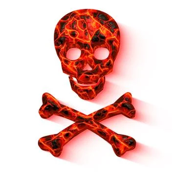 Glowing skull with lava texture Stock Illustration