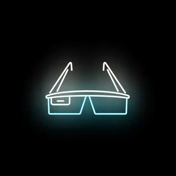 Glowing smart glasses icon for augmented reality technology Stock Illustration