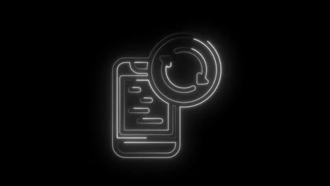 Glowing smartphone data refresh animation concept on black background for t.. Video stock 312308383