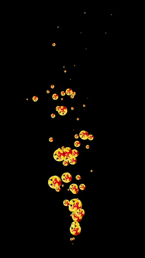 Glowing smiling face with heart-eyes emoji expressions rising as motion par.. Stock-Footage 346293810
