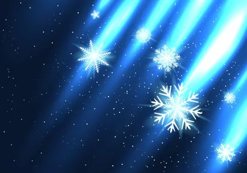 Glowing snow falls from the side Stock Illustration