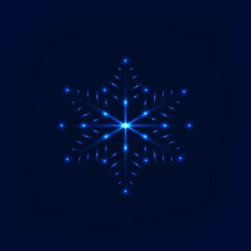 Glowing snowflake. Abstract digital background of points and lines. Vector. Stock Illustration