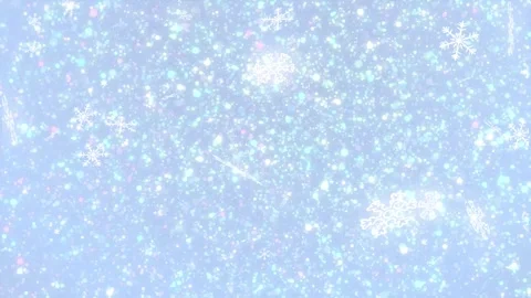 Glowing Snowflakes Falling on Sparkling Winter Bokeh Background Stock Footage 345412954