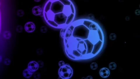 Glowing Soccer Balls Particles Overlay Widescreen Stock-Footage 344766432