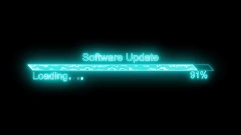 Glowing Software Update Progress Bar Animation, Smooth Animated Glowing Bar.. Stock Footage 310476910