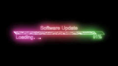 Glowing Software Update Progress Bar Animation, Smooth Animated Glowing Bar.. Stock Footage 310477127