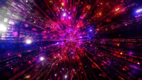 Glowing space particles galaxy 3d illustration background wallpaper design .. Stock Illustration