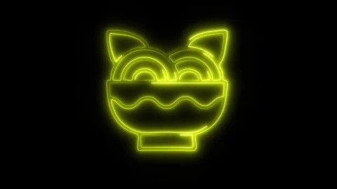 Glowing Spaghetti Icon in HD Video Neon Animation Stockbeeldmateriaal 304554662