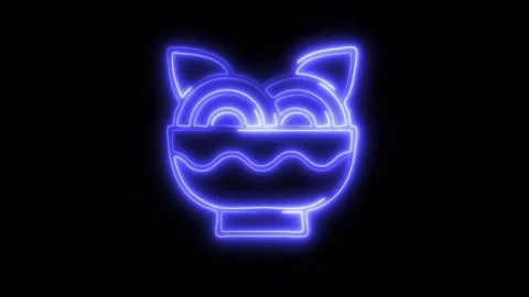 Glowing Spaghetti Icon in HD Video Neon Animation Vídeos de archivo 304554668