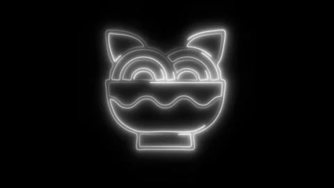 Glowing Spaghetti Icon in HD Video Neon Animation 库存影片 304554669