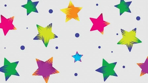 Glowing sparkling stars animation. Pattern with colorful stars and circles Stock-Footage 162459203