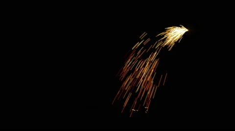 Glowing sparks flying sideways, falling and striking floor - In 4K Vidéo 51817923