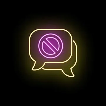 Glowing speech bubble showing communication ban and censorship Stock Illustration