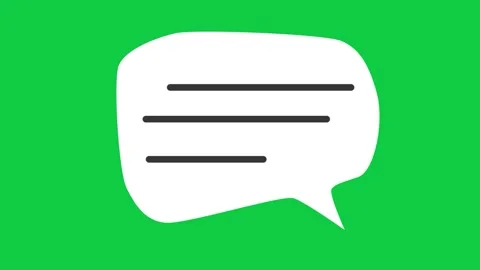 A glowing speech icon on a green screen for conversation. Stock Footage 299045571