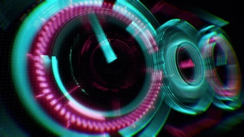 Glowing Speedometer Animation Motion Graphics Interface Display Screen Video stock 342782833