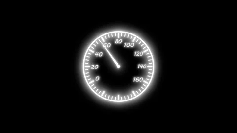 Glowing Speedometer Display Screen Animation Stock Footage 321708120