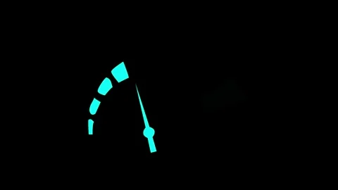 Glowing speedometer gauge increasing speed, digital futuristic dashboard pe.. Stock Footage 340609974
