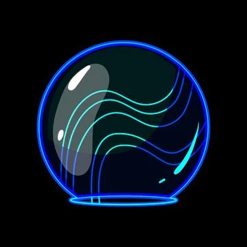 Glowing sphere creating energetic field barrier protection Illustrazione stock