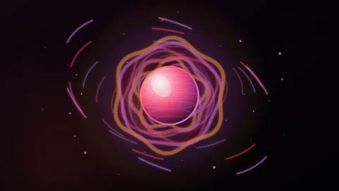 Glowing Sphere Gradient Loop - Red Purple Orange Light Backdrop Vidéo 344031146