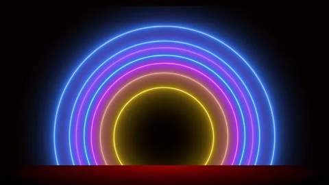 Glowing sphere neon light effect on black background Video stock 302771668