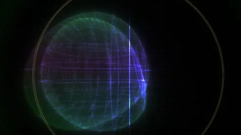 Glowing Sphere Wireframe Grid in Futuristic Digital Animation Technology In.. 库存影片 343707165