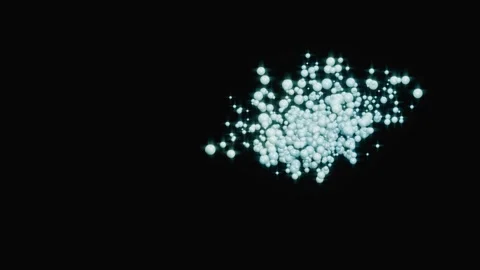 Glowing spheres contracting and expanding in abstract 3D grid network Stock Footage 346663223