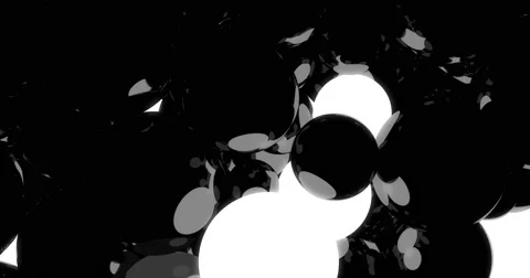 Glowing Spheres in darkness loop Stock Footage 68559281