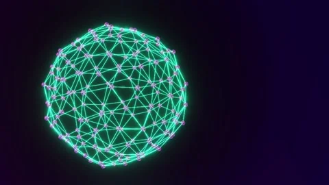 Glowing Spherical Plexus Animation Loop Stock Footage 226857067