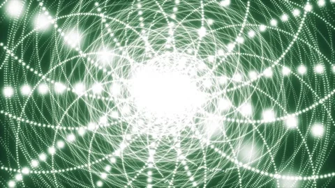 Glowing spider web on a dark background Video stock 318584449