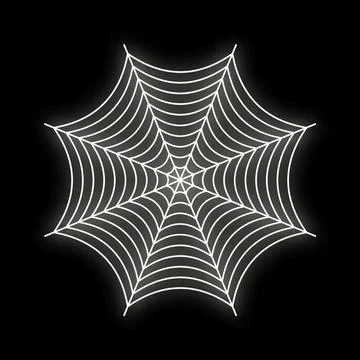 Glowing spider web forming an intricate geometric pattern Illustrazione stock