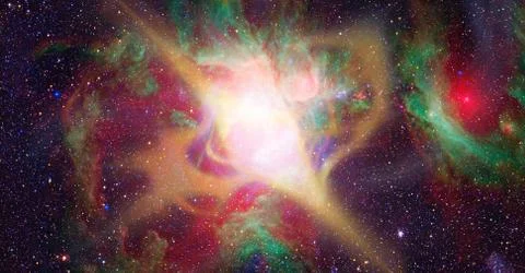 Glowing spinning neutron star. Elements of this image furnished by NASA Stock Photos
