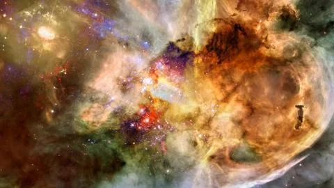 Glowing spiral galaxy. Elements of this Image furnished by NASA. Stock Illustration