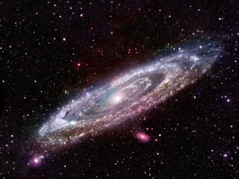 Glowing spiral galaxy. Elements of this image furnished by NASA Stock Illustration