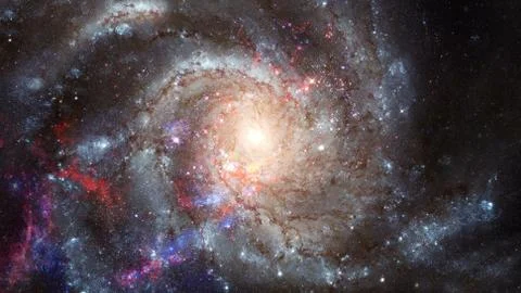 Glowing spiral galaxy. Elements of this Image furnished by NASA. Stock Photos