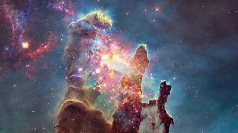 Glowing spiral galaxy. Elements of this Image furnished by NASA. Stock Photos