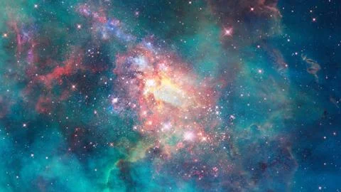Glowing spiral galaxy. Elements of this Image furnished by NASA. Foto stock