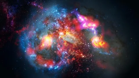 Glowing spiral galaxy. Elements of this Image furnished by NASA. Stock Photos