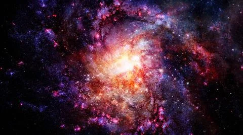Glowing spiral galaxy. Elements of this Image furnished by NASA. Glowing s... Stock Photos