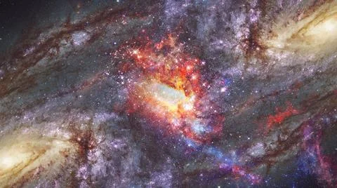 Glowing spiral galaxy. Elements of this Image furnished by NASA. Glowing s... Stock Photos