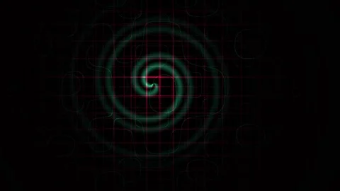 Glowing spiral grid pattern on black background. Stock Footage 335960529