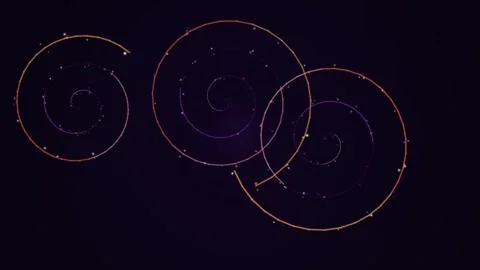 Glowing spiral lines with floating specks, abstract dark background Stock-Footage 331645565