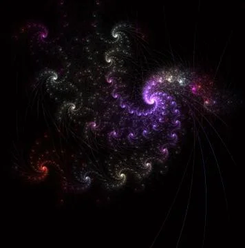 Glowing spiral pattern. Digital art. An abstract computer generated modern sp Ilustración de archivo