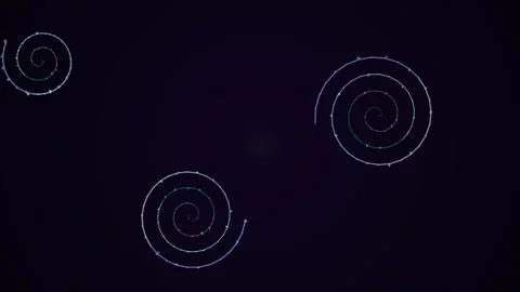 Glowing spirals on a dark purple or black background 스톡 동영상 331645763