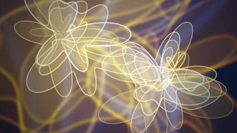 Glowing spirograph geometric line art seamless loop motion background Stock Footage 344926457